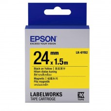 Epson Label Cartridge 24mm Black on Yellow Magnetic
